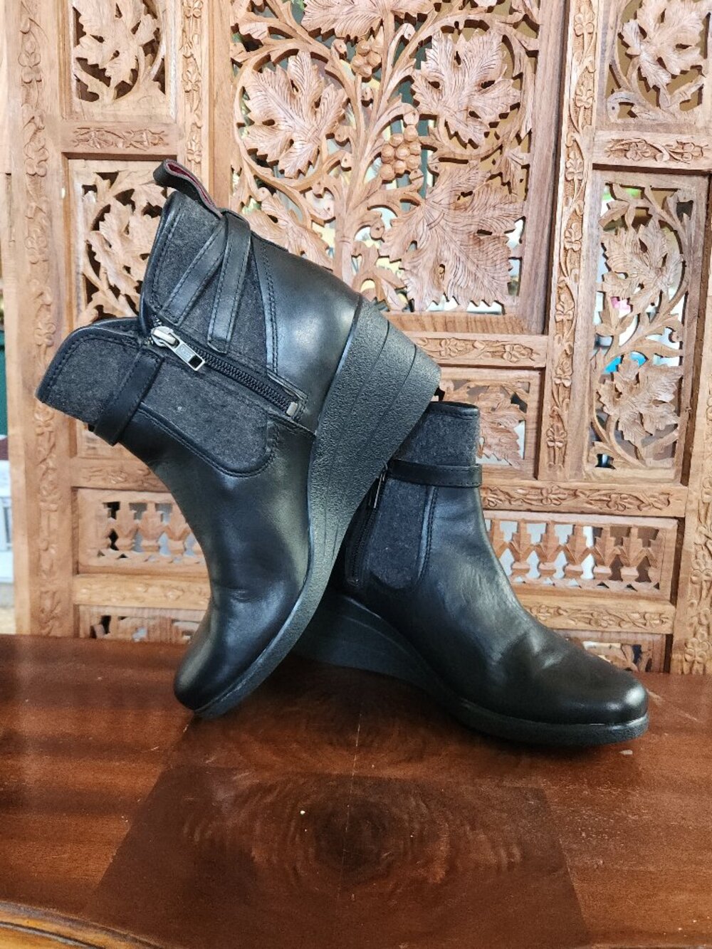 Ugg Emalie Waterproof Wedge Ankle Booties in Black